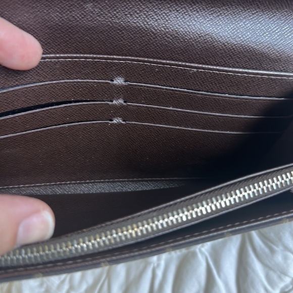 LV vintage brown denim Sarah wallet - Picture 3 of 9